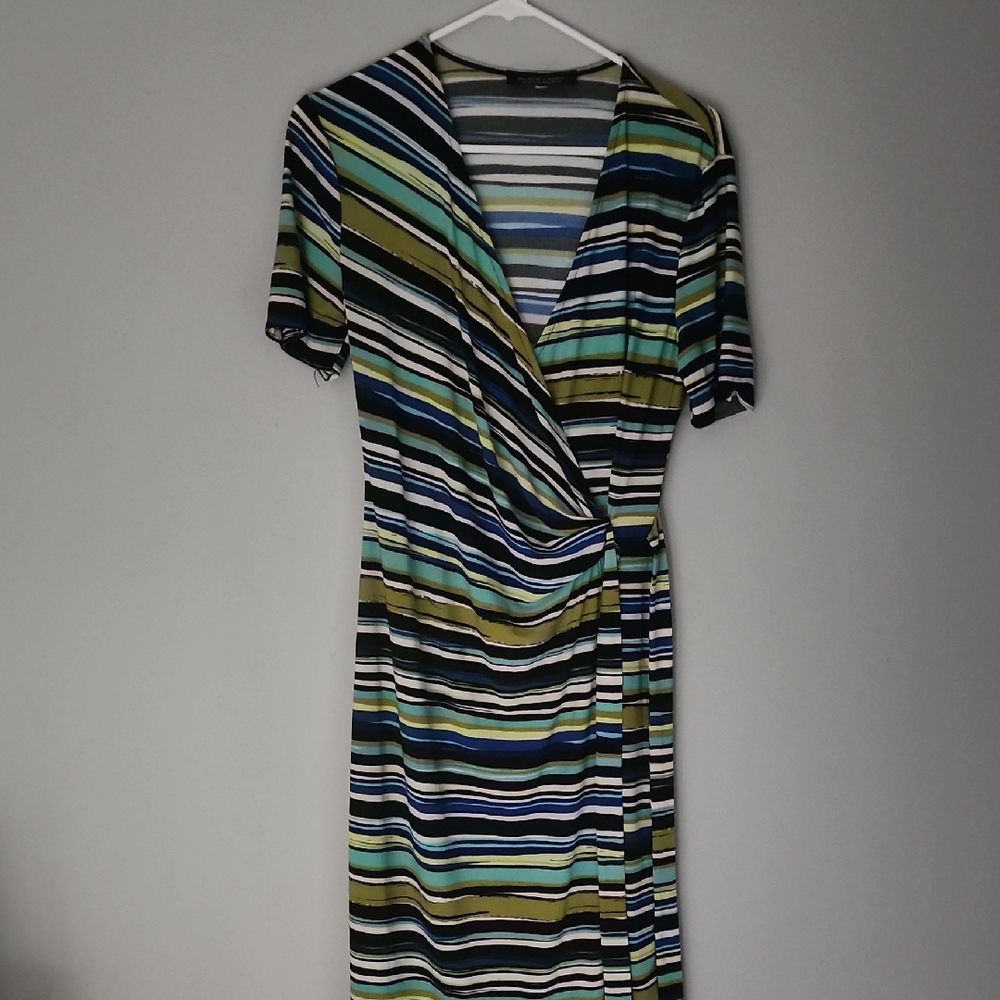 Black Label Black and White Wrap Sheath Dress